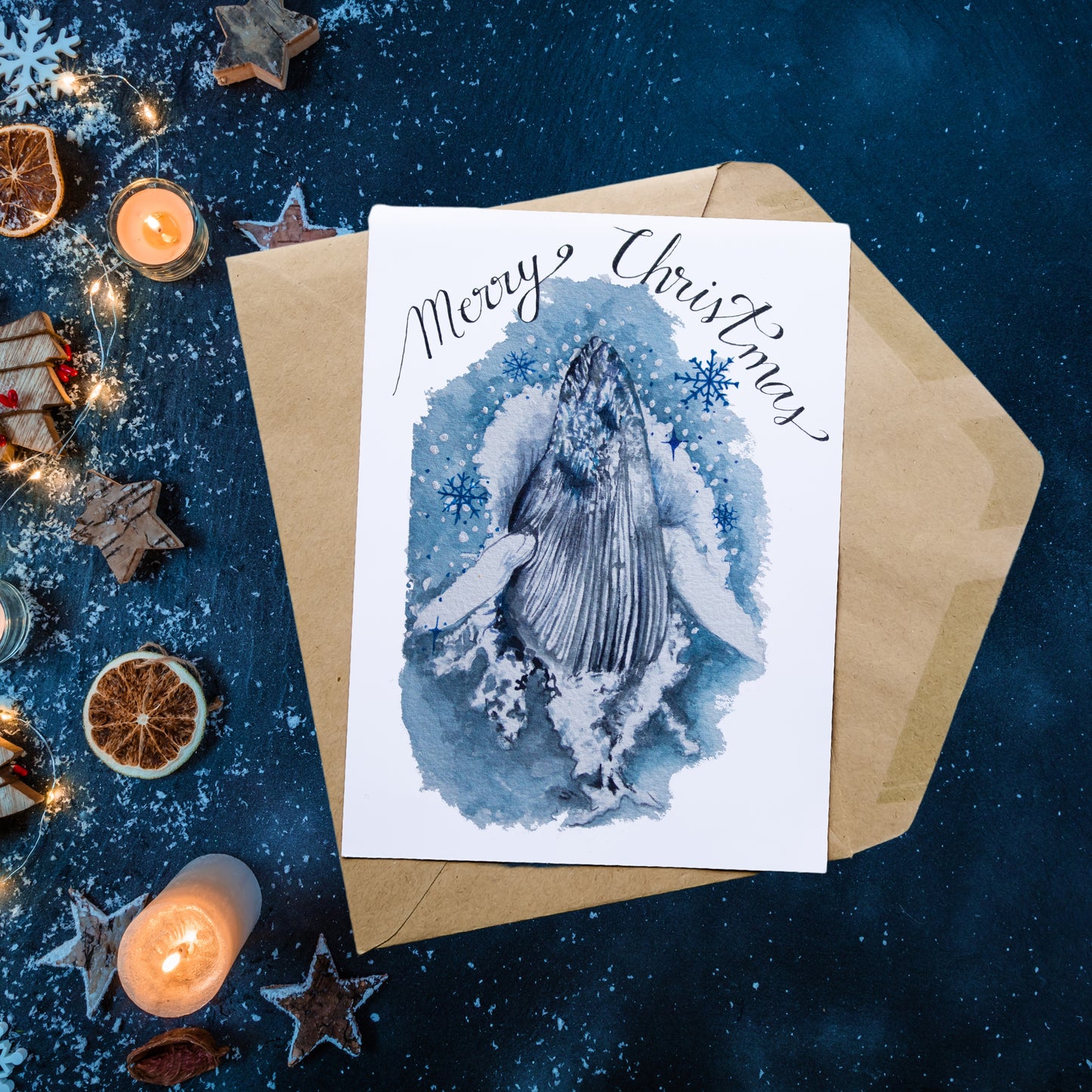 A6 Humpback Whale Christmas Card, Pack of 10